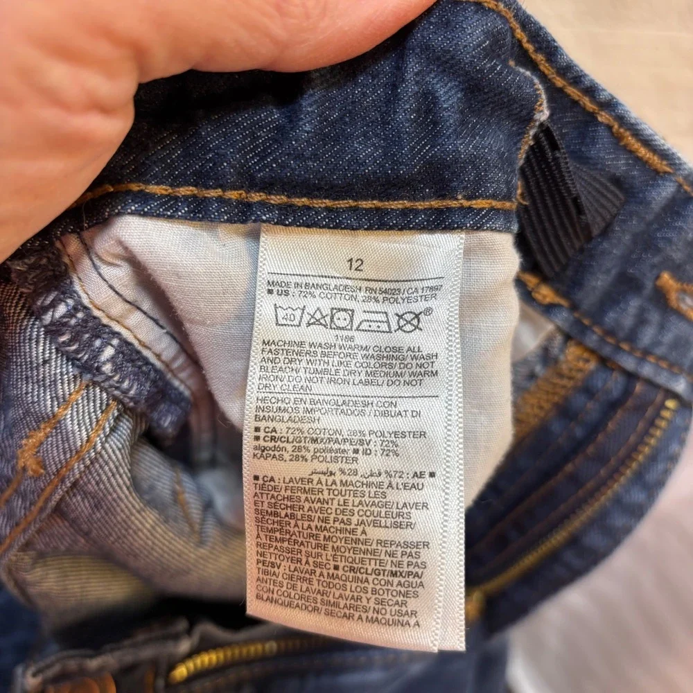 Old Navy Boys Straight Built in Tough Dark Wash Jeans Size‎ 12